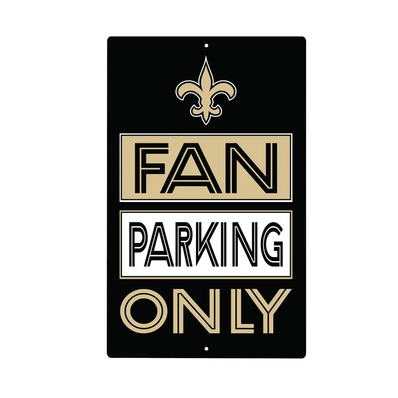 New Orleans Saints Fan Parking USA Metal Wall Sign, 7.5" x 11.5"