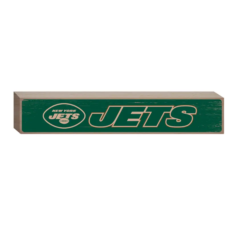 New York Jets Engraved Wood Sign, 3.5" x 18"