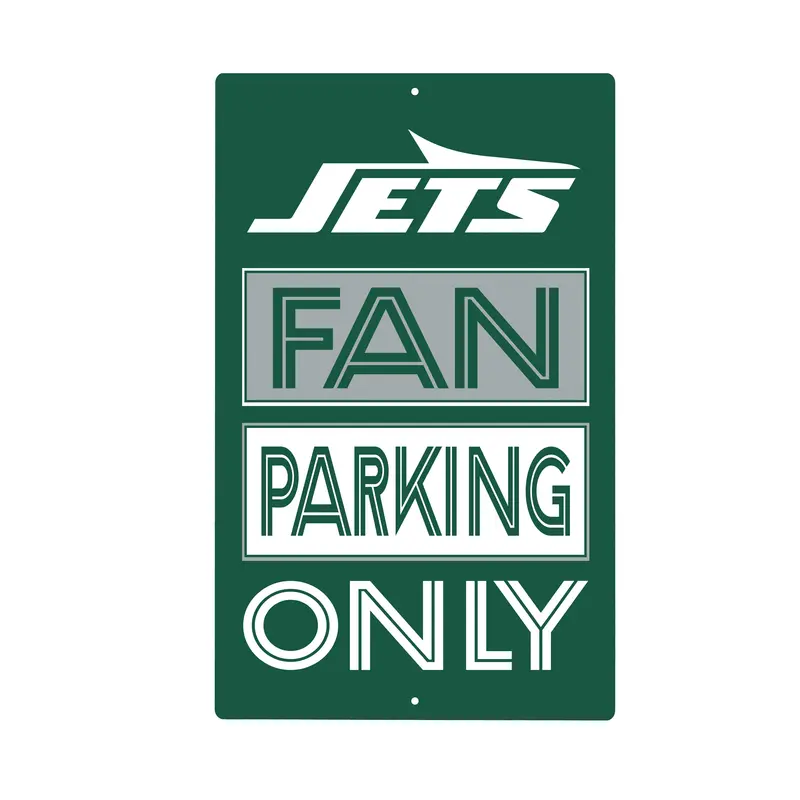 New York Jets Fan Parking USA Metal Wall Sign, 7.5" x 11.5"