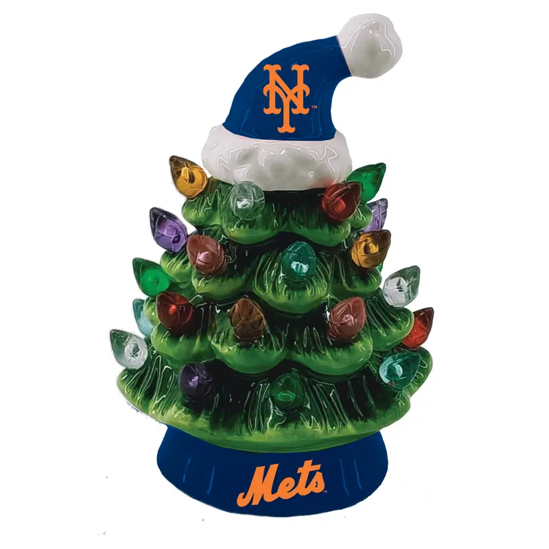 New York Mets 8" LED Ceramic Christmas Tree