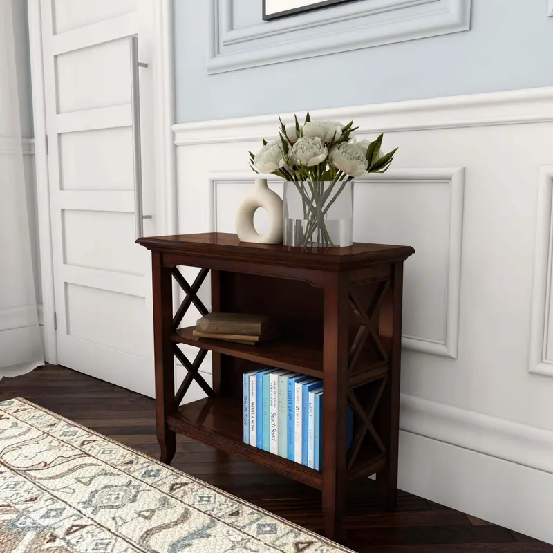Newport Plantation Cherry Low Bookcase By Homeroots