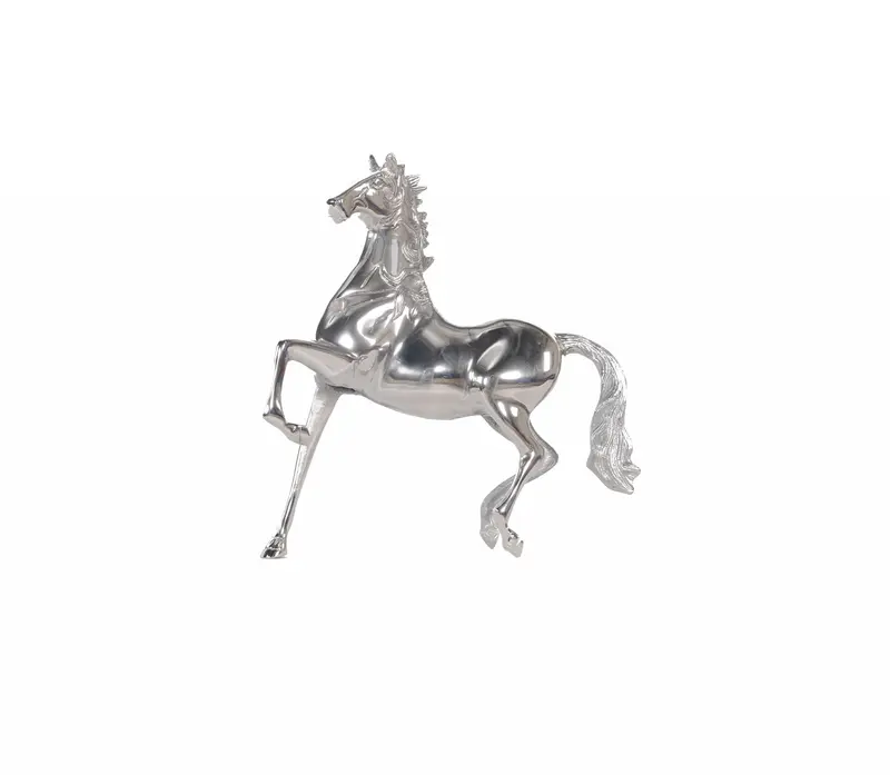 Nickel Plated Aluminum Horse Sculpture By Homeroots