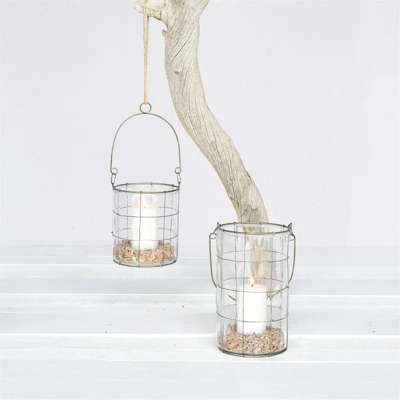Nils Lantern, Glass - Large Set Of 2 By HomArt