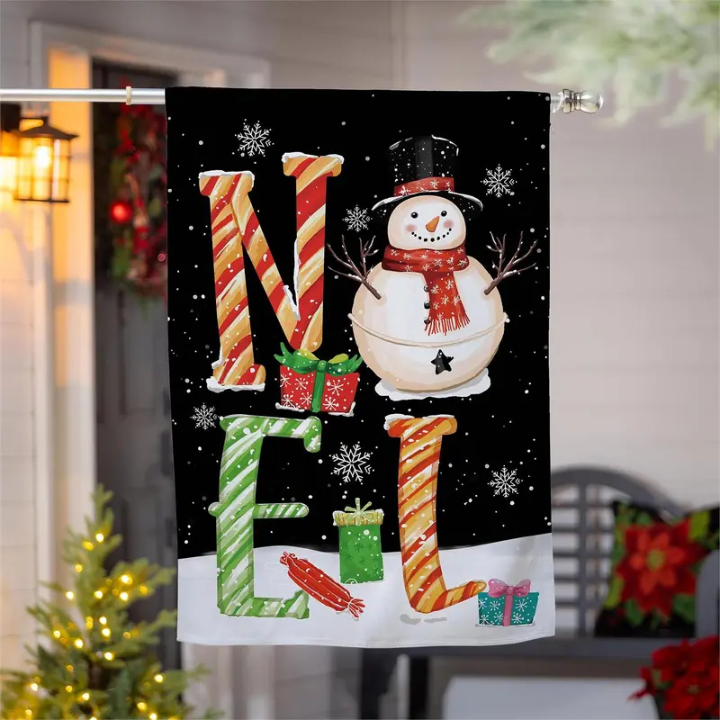 Noel Snowman Suede House Flag