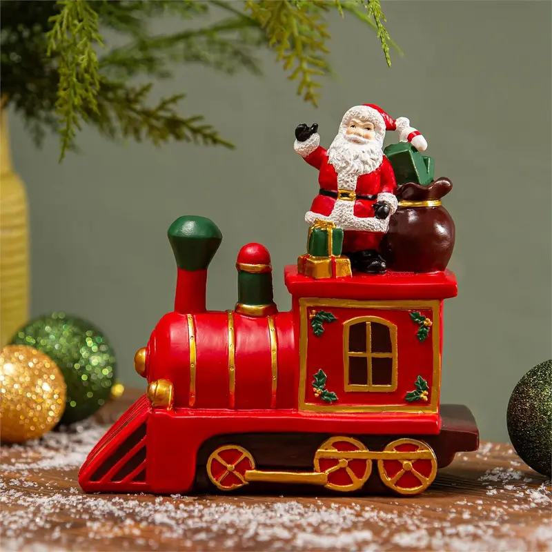 North Pole Express Table Décor Santa on Train Resin, 7.5"H