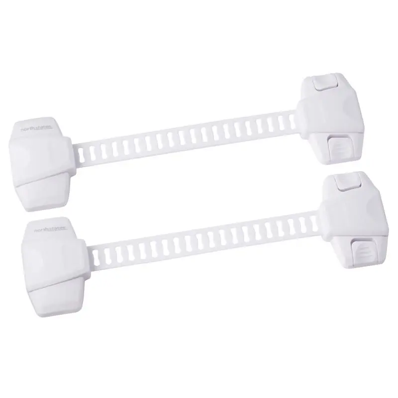 North States Toddleroo White Plastic Strap Lock 2 pk
