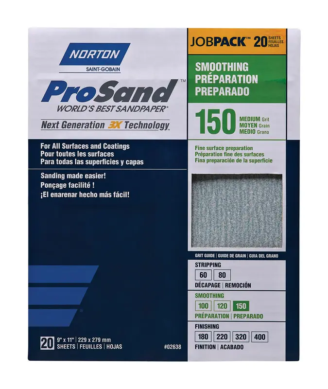 Norton ProSand 11 in. L x 9 in. W 150 Grit Aluminum Oxide Sandpaper 20 pk - Deal of The Week