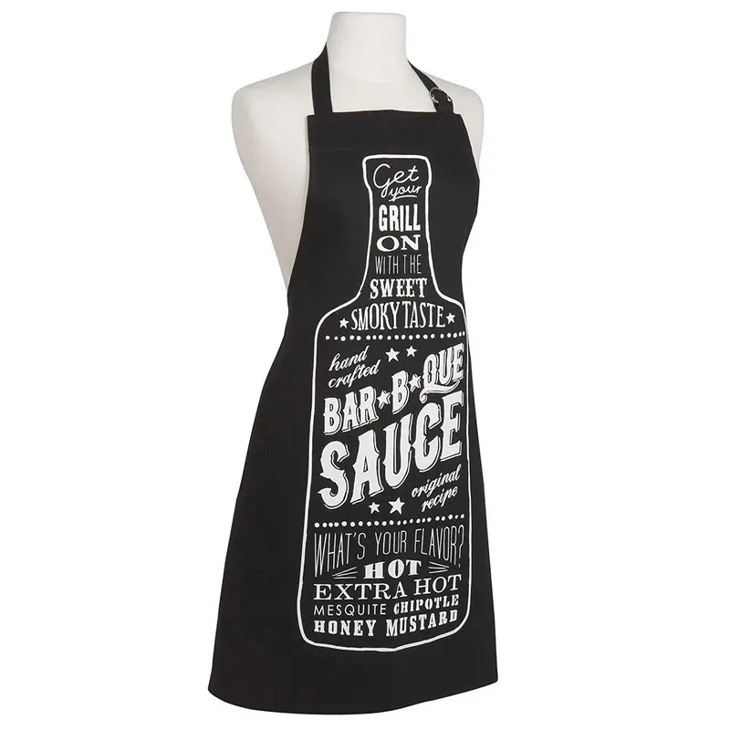 Now Designs Basic Cotton Kitchen Chef's Apron, BBQ Sauce