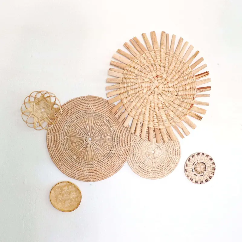 Nut Wa Dee - Rattan, Bamboo, Sea Grass, And Banana (Set Of 6) By Thaihome