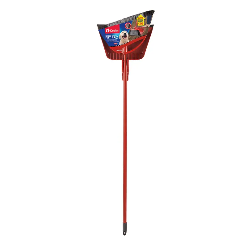 O-Cedar Power Corner 13.75 in. W Stiff Recycled PET Broom with Dustpan (Pack of 4)