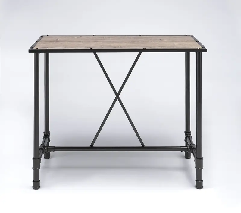 Oak And Black Bar Table By Homeroots
