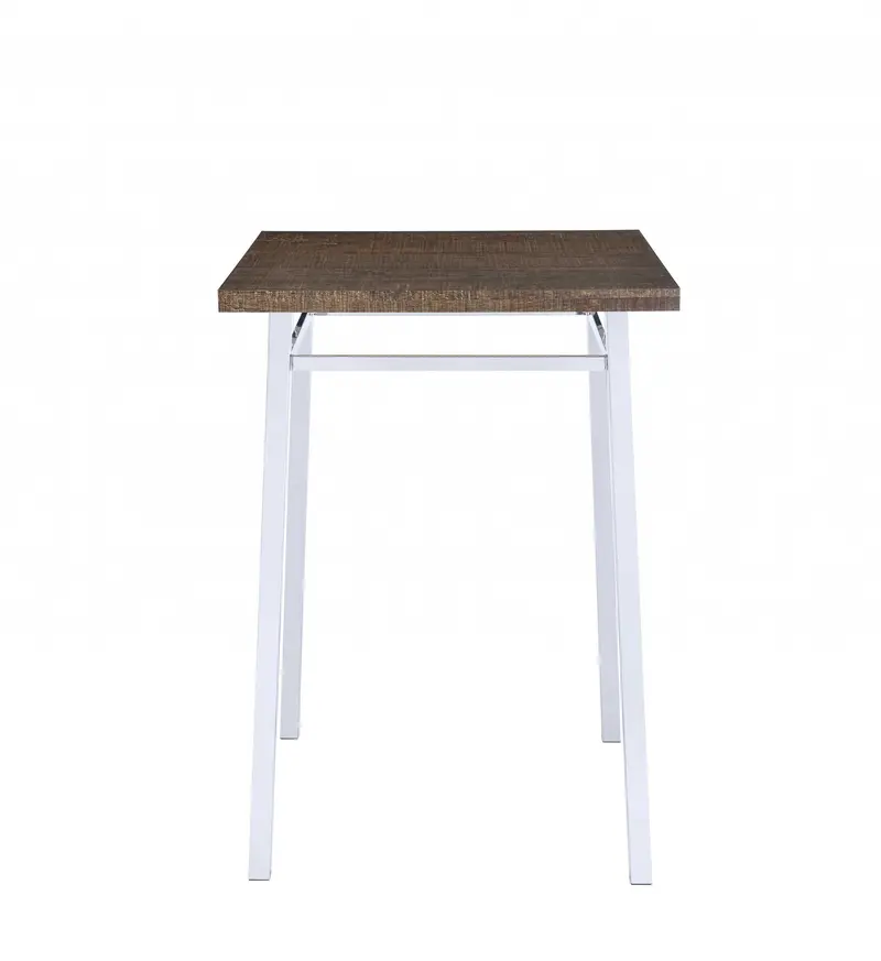 Oak And Chrome Bar Table By Homeroots - 286229