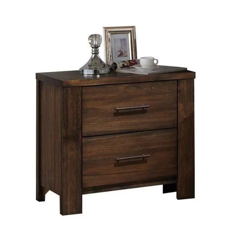 Oak Metal Nightstand By Homeroots