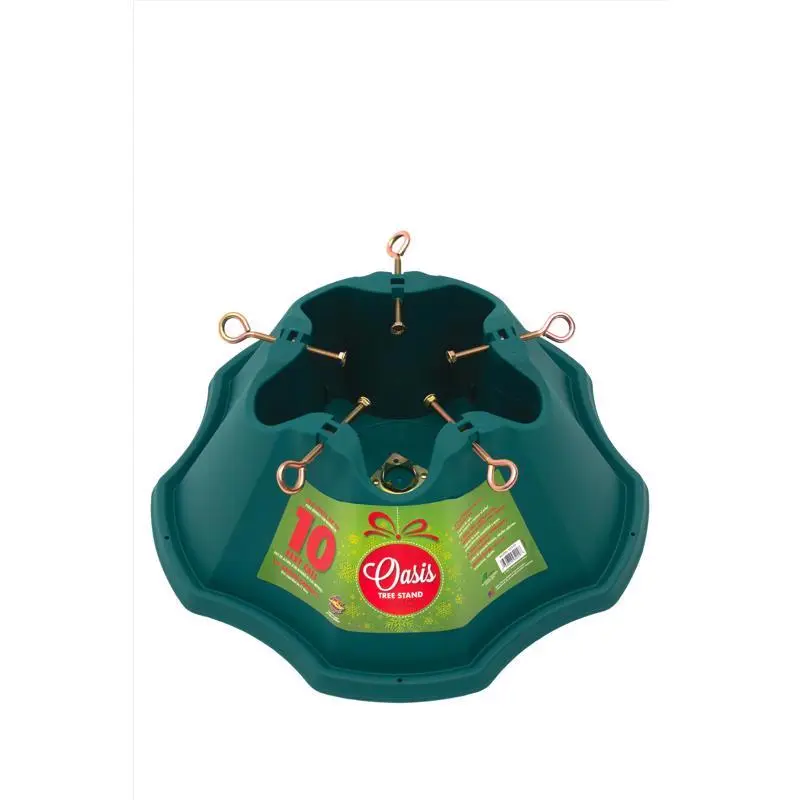 Oasis Plastic Green Large Christmas Tree Stand 1.9 gal. Capacity, 10 H ft. x 6-3/4 Dia. in. - Deal of The Week