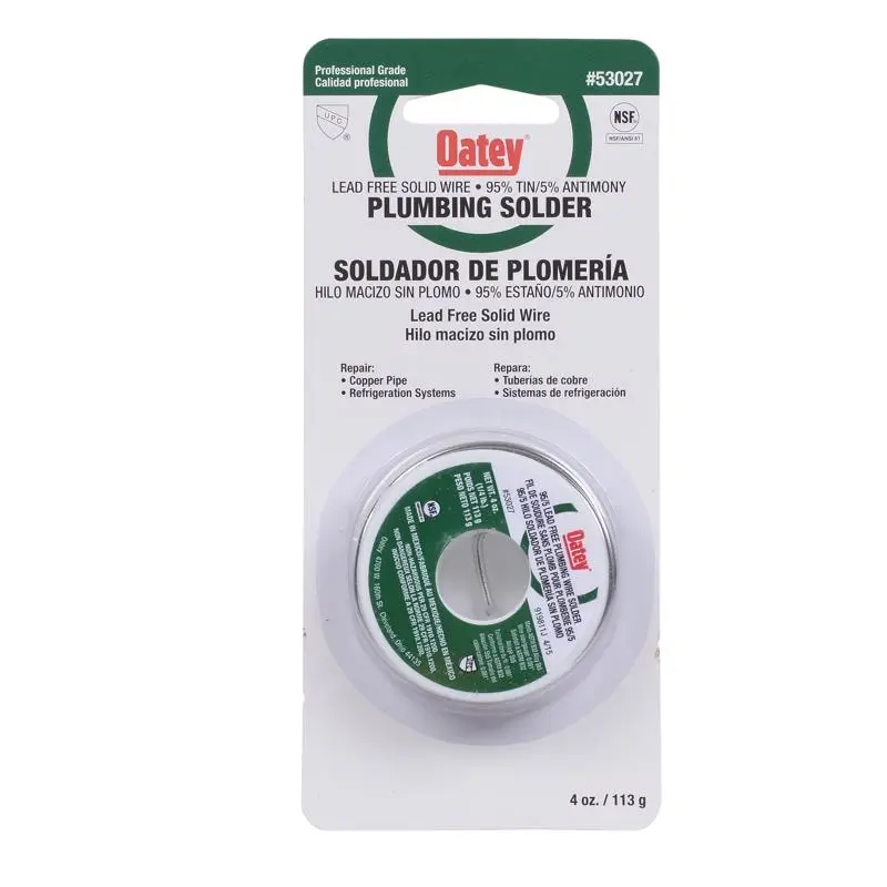 Oatey 4 oz Lead-Free Plumbing Wire Solder Tin/Antimony 95/5 1 pc