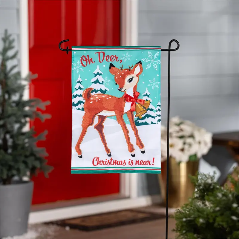 Oh Deer Applique Flag Garden