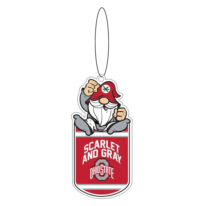 Ohio State University Gift Tag Ornament, Gnome Fan