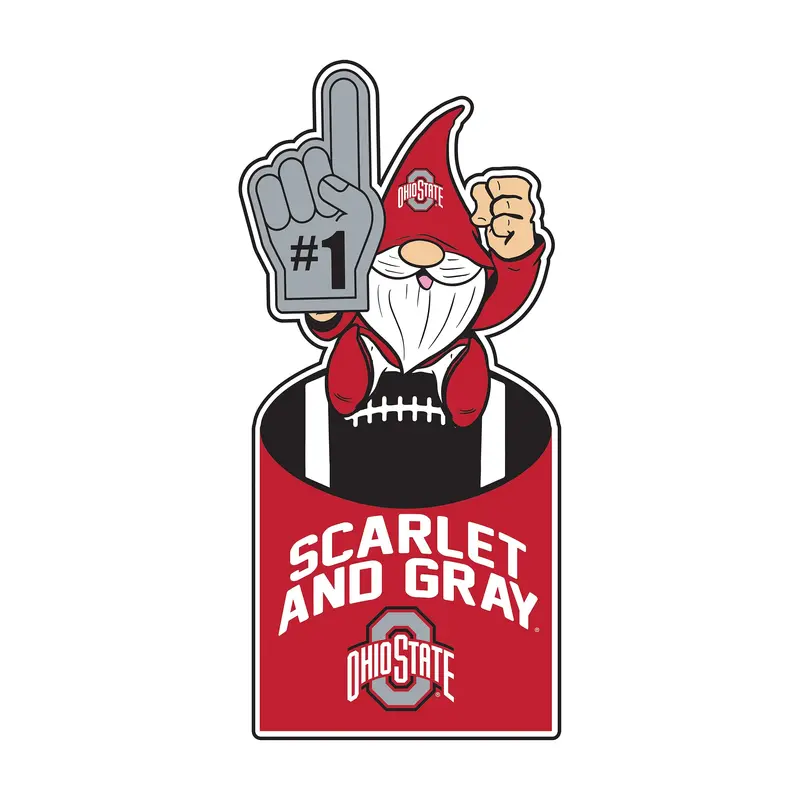 Ohio State University Gnome Metal Sign 10"L x 30"H
