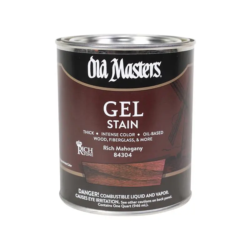 Old Masters Semi-Transparent Rich Mahogany Oil-Based Alkyd Gel Stain 1 qt - Open Box