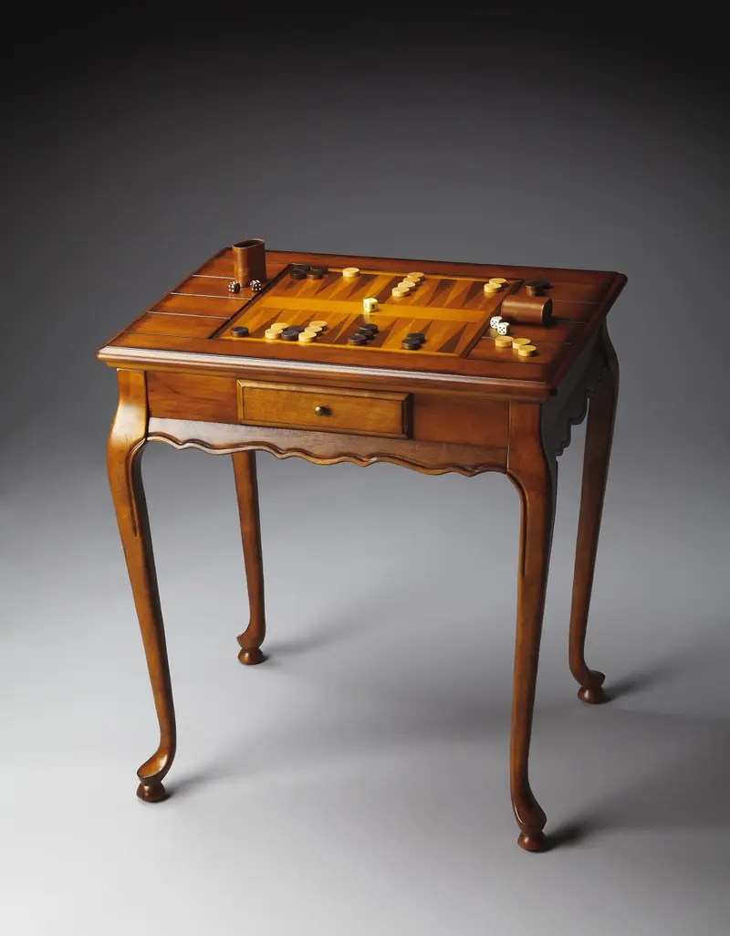 Olive Ash Burl Game Table By Homeroots
