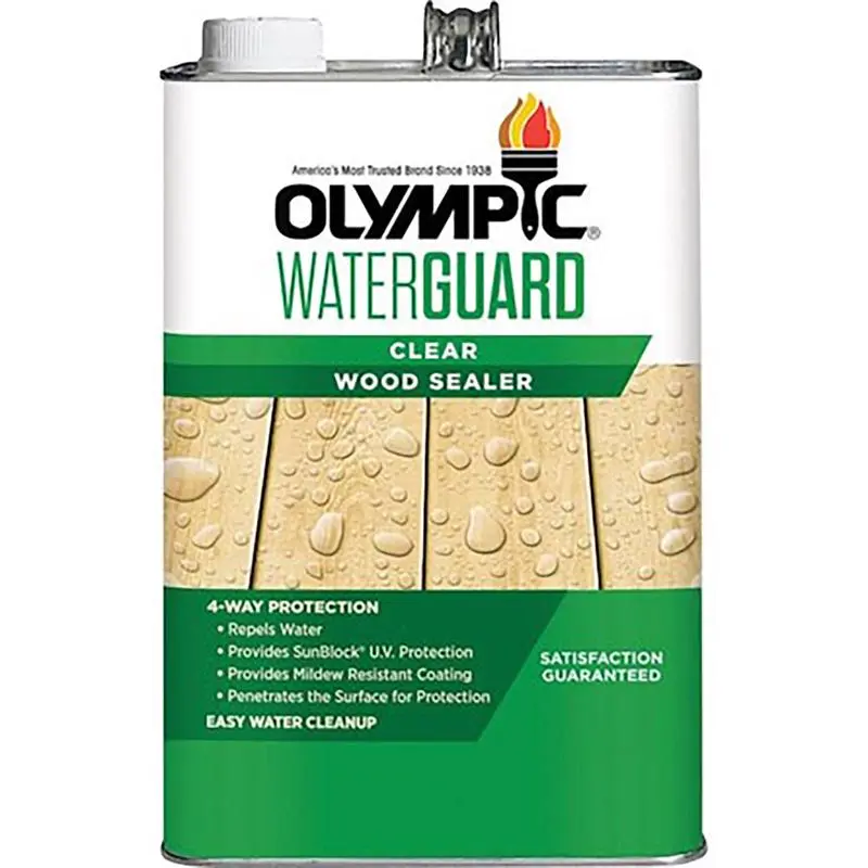 Olympic WaterGuard Low Luster Clear Water-Based Waterproofer Wood Protector 1 gal (Pack of 4) - Open Box