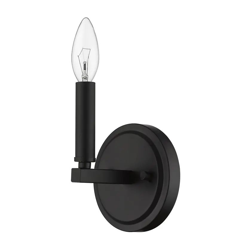 One Light Matte Black Wall Sconce By Homeroots