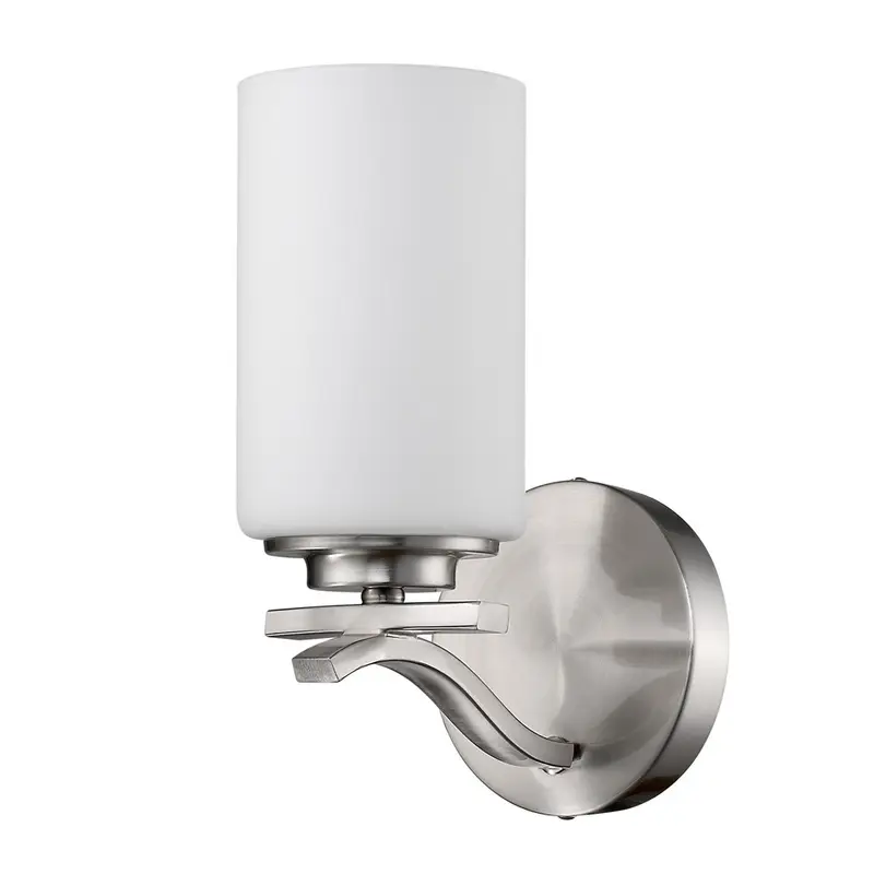 One Light Silver and Glass Wall Sconce By Homeroots