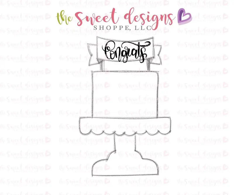 One Tier Cake Stand With Ribbon V2 - Cookie Cutter