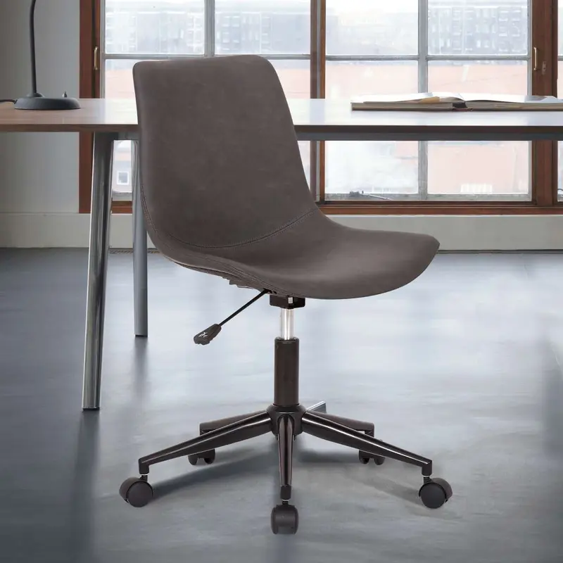Optima Adjustable Gray Faux Leather Task Chair By Armen Living