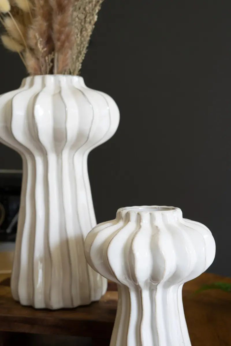 Organic White Ceramic Vases - Jelly Fish Set Of 2 By Kalalou