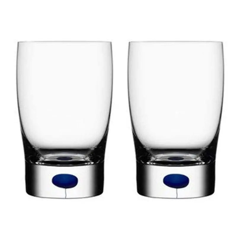 Orrefors Intermezzo Blue 8.44 Ounce Tumbler/Juice, Pair, Small