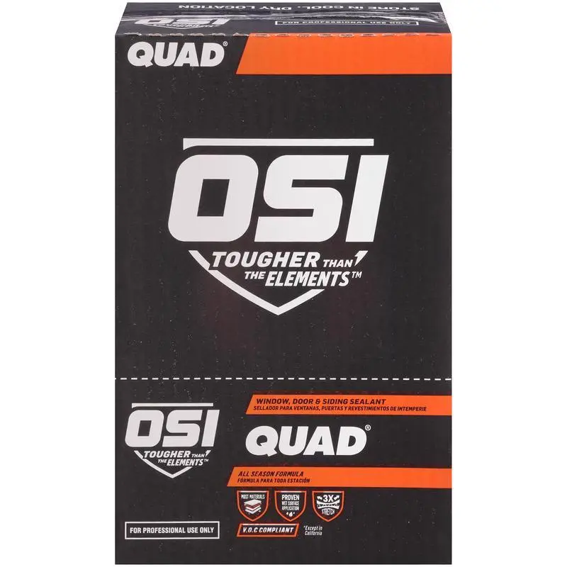 OSI Quad Gray Elastomeric Polymers Door/Siding/ Window Sealant 10 oz (Pack of 12) - Deal of The Week