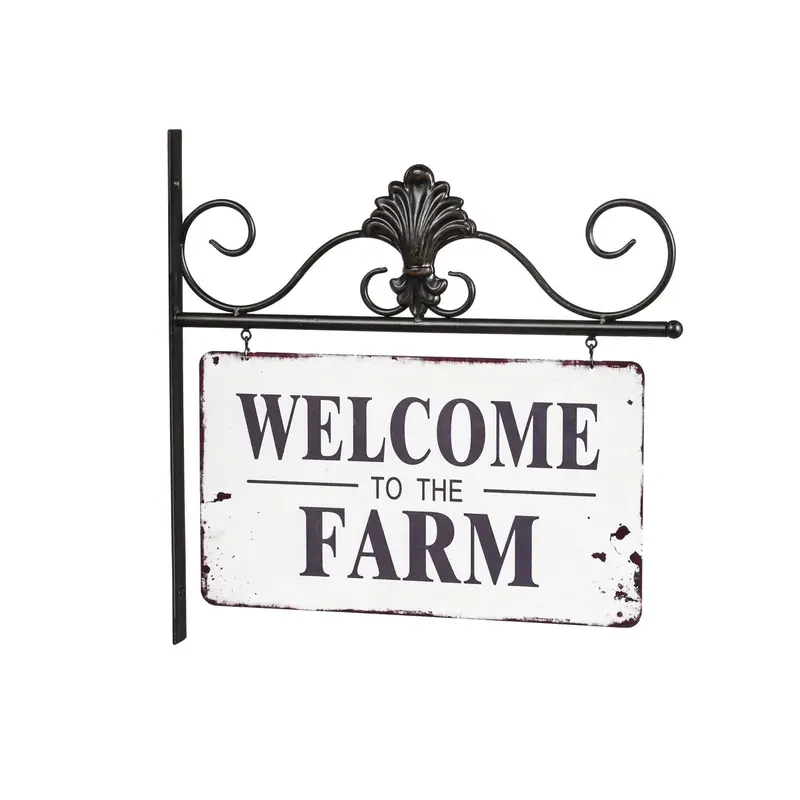 Outdoor Metal Hanging Sign, Welcome to Our Farm