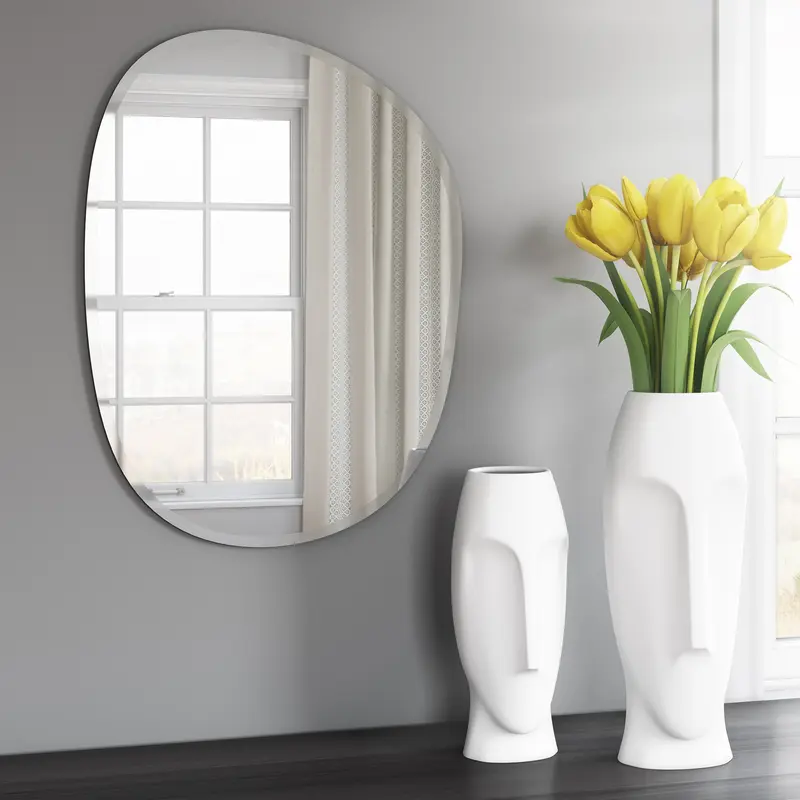 Oval Asymmetrical Frameless Mirror By Homeroots