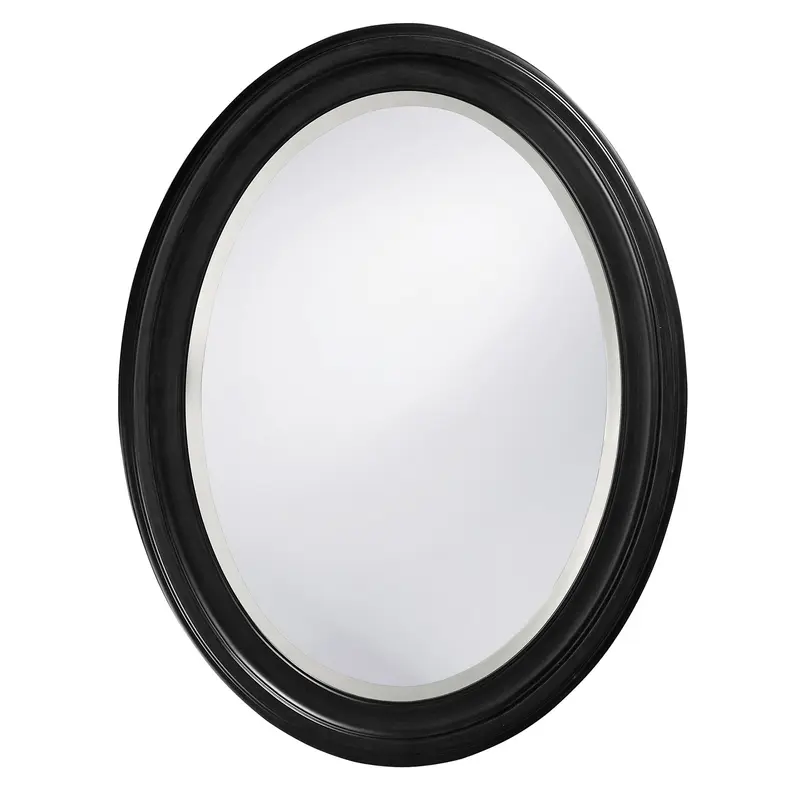 Oval Shaped Black Wood Frame Mirror By Homeroots
