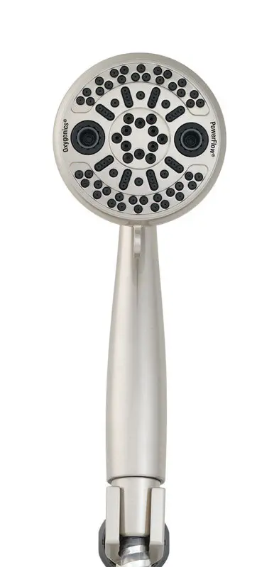 Oxygenics PowerFlow Brushed Nickel ABS Plastic 3 settings Handheld Showerhead 1.75 gpm - Open Box