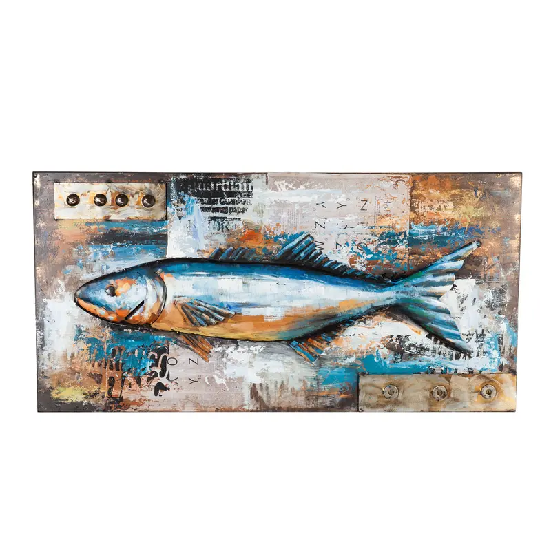 Painted Metal Fish Outdoor Wall Decor,6m621