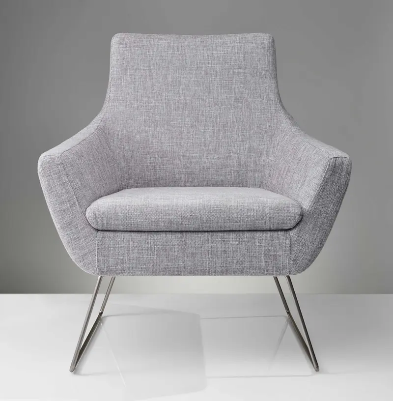 Pale Grey Upholstered Armchair By Homeroots