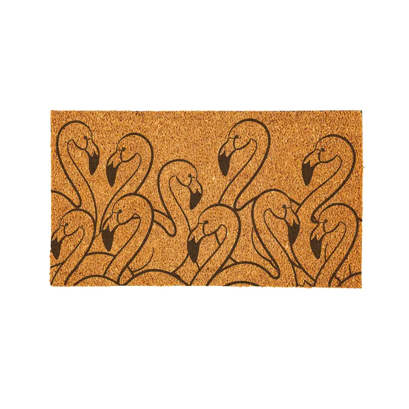 Palm Beach Flamingo Coir Mat, 28"x16"