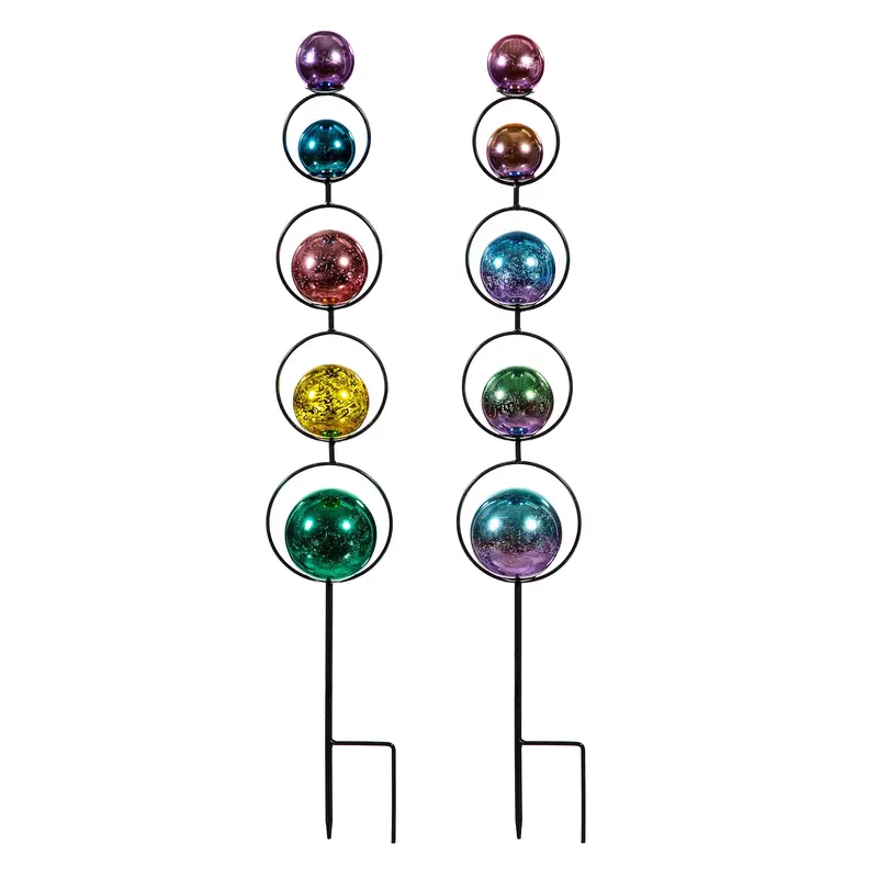 Palm Beach Garden Stake, Shatter Proof Rainbow Orb, 30"
