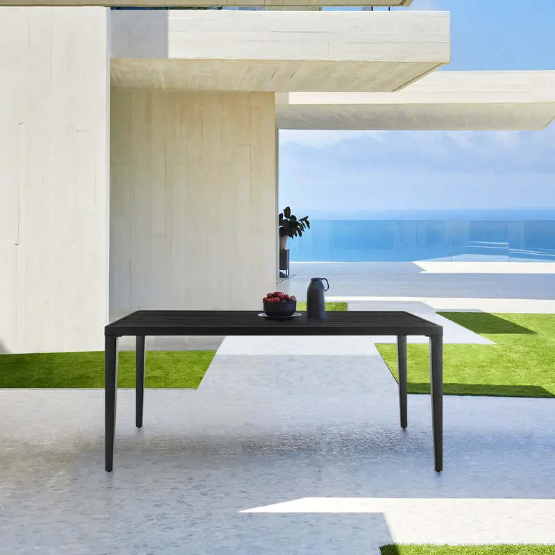 Palma Outdoor Patio Dining Table in Aluminum By Armen Living