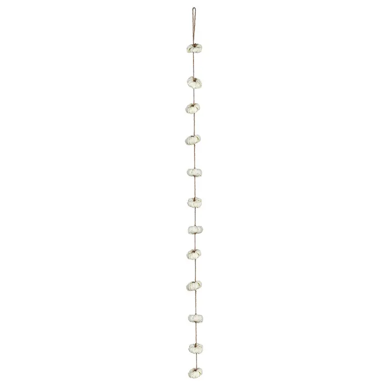 Paper Rope Pumpkin Garland, White