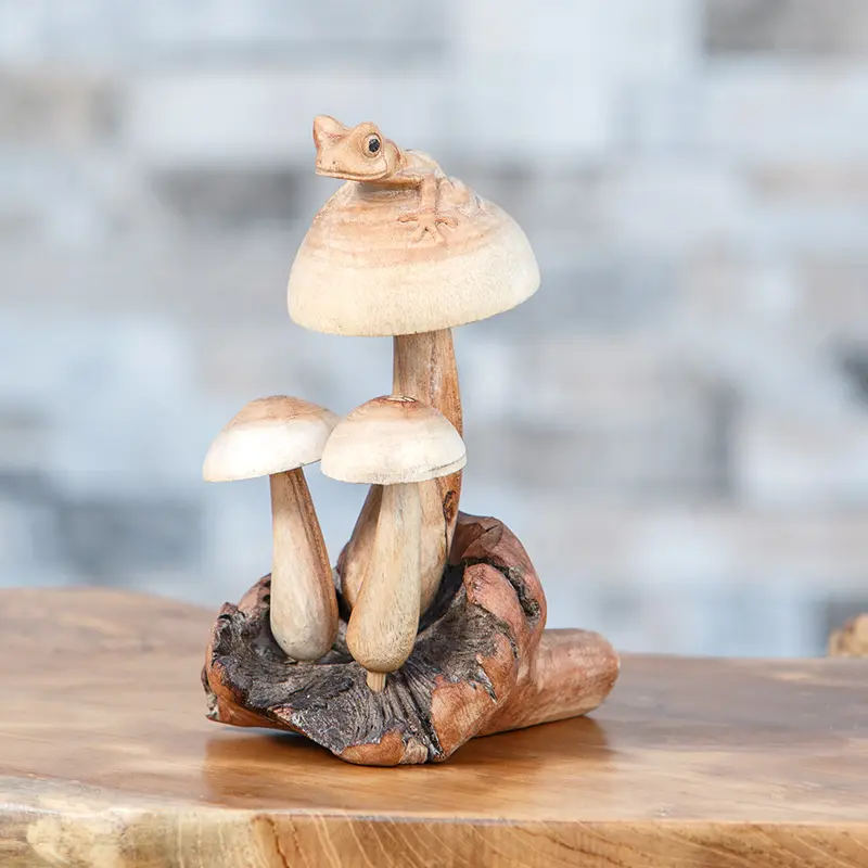 Parasite Frog on the Mushroom Set of 4 By Garden Age Supply