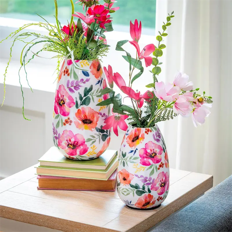 Pastels of Nature Metal Vase Set