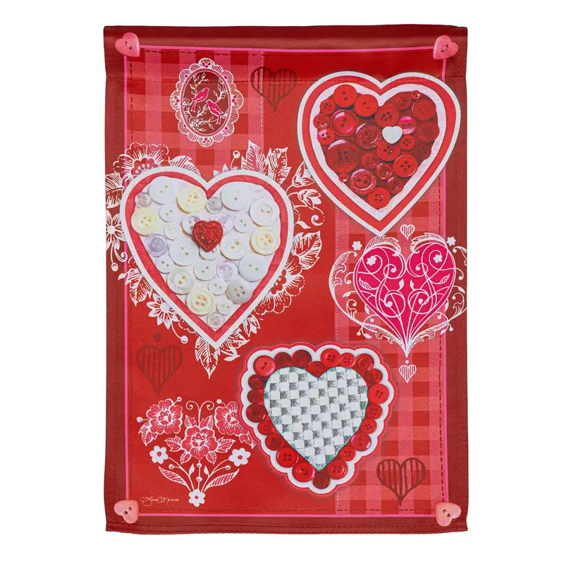 Patches Of Love Suede Garden Flag