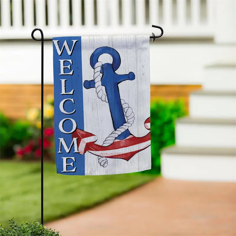 Patriotic Anchor Suede Garden Flag