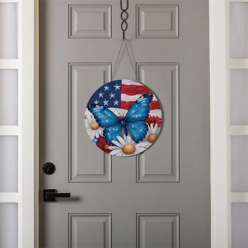 Patriotic Butterfly PVC16"D Door Decor