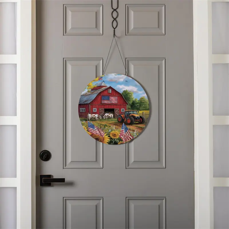 Patriotic Land 16"D Door Decor