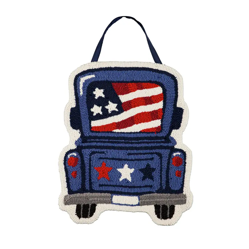 Patriotic Truck Hooked Door Decor,2dhp2276