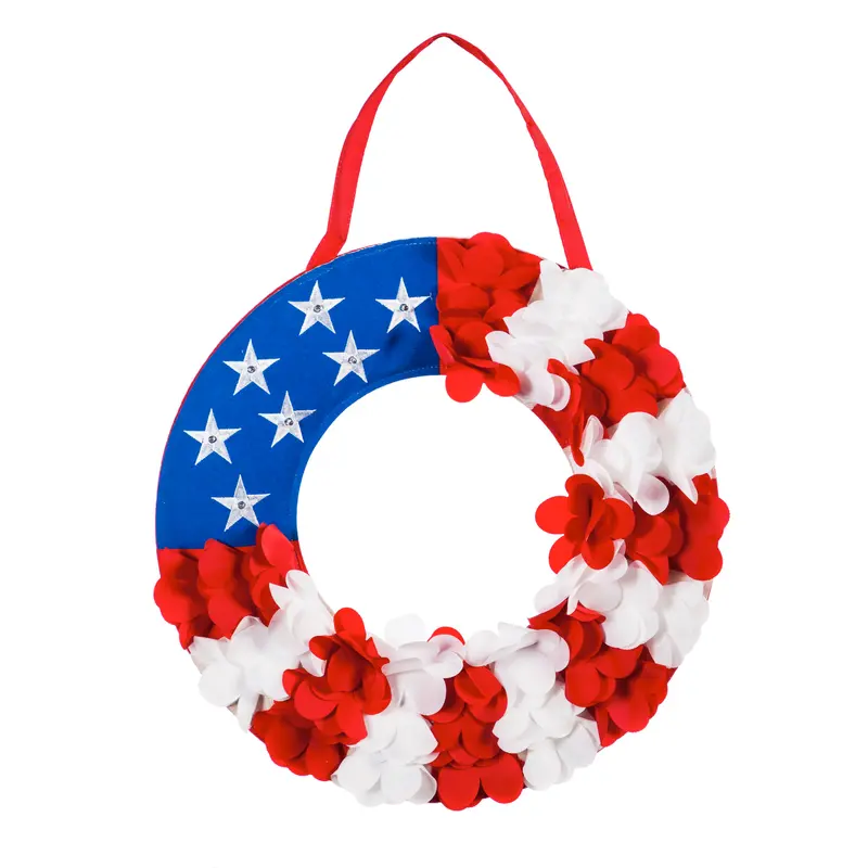 Patriotic Wreath Lit Door Decor,2dhb1394bl